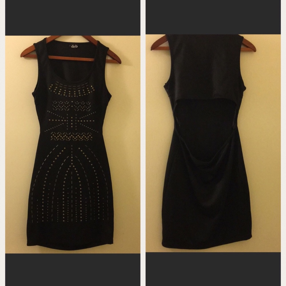 Stud back cut out dress LBD - Picture 4 of 7